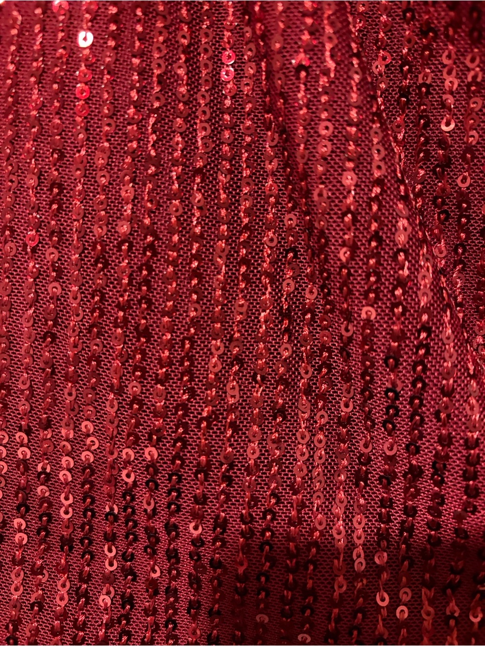One-Shoulder Sequin & Tulle Dress in Burgundy - Picture 3 of 5
